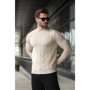 Taş Rengi Yarım Balıkçı Erkek Triko Kazak E7423