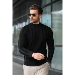 Siyah Yarım Balıkçı Erkek Triko Kazak E7423