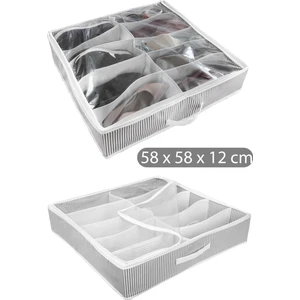 Fermuarlı Ayakkabı Düzenleyici Hurç Bölmeli Gözlü Terlik Organizer Ayakkabı Saklama Kutusu