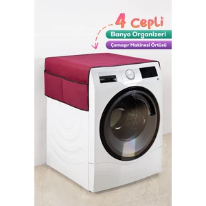 Palm Design Çamaşır Makinesi Örtüsü 4 Cepli Banyo Düzenleyici Organizer Buzdolabı Örtüsü Depolama Hurç