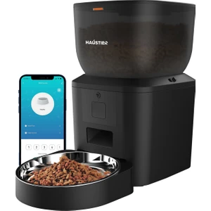 QQ023 Akıllı Kedi Köpek Mama Kabı, Tuya App-Wifi Uzaktan Kontrol, 4lt Hazne, Metal Kase