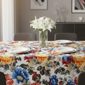 LOOM & LAUREL Yüksek Kaliteli Baskılı Yıkanabilir Mutfak Bahçe Piknik Masa Örtüsü