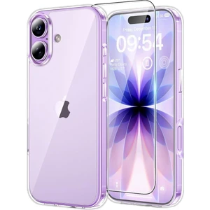 iPhone 17 Şeffaf Kılıf Silikon / Cam Ekran Koruyucu Seti