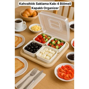 Bayce Home Kapaklı 4 Lü Çok Amaçlı Krem Saklama ve Sunum Kabı – Kahvaltılık / Mezelik