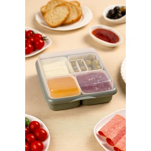 Bayce Home Kapaklı 4 Lü Çok Amaçlı Yeşil Saklama ve Sunum Kabı – Kahvaltılık / Mezelik