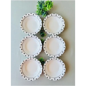 Siyah Kalp Model Modern 6 Adet Çorba Kasesi