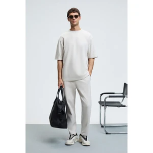 BARNABY Erkek Kolu ve Pantolon Cebi Süs Etiket Detaylı Yuvarlak Yaka Gri Alt-Üst Takım