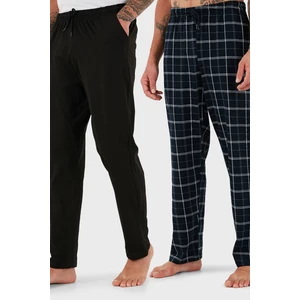 Pamuklu Regular Fit Normal Bel Düz Paça Cepli 2'li Paket Pijama Altı Erkek Pijama Altı 6574003S2
