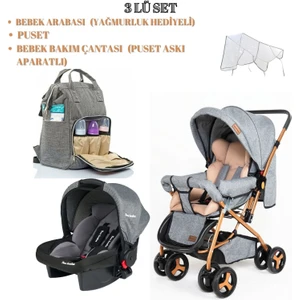 Travel Sistem Bebek Arabası Taşıma Puseti ve Anne Bebek Bakım Çantası