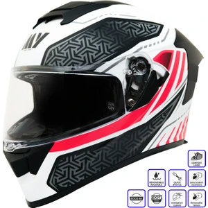Gp My Helmet MKS001-WRB Yarış Spoiler Güneş Vizörlü Şeffaf Full Face Motosiklet Kaskı M