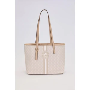 Krem Gold Akseusar Detaylı Omuz Çantası