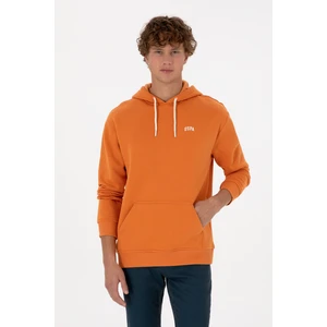 U.S. Polo Assn. Erkek Oversize Fit Kapüşonlu Şardonlu Bakır Basic Sweatshirt 50313782-VR182