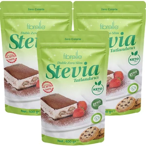 3 Adet Fibrelle Double Zero Slim Stevia Sweetener 400 gr Sıfır Kalori