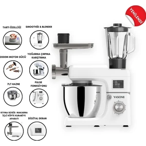 Sm 1511BML LED Ekran Tartı Özellikli Kıyma Çekme Aparatlı Blender 7 Litre Stand Mikser Mutfak Şefi
