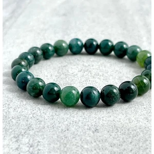 Alnis Atelier Yosunlu Akik Parlak Doğal Taş Bileklik