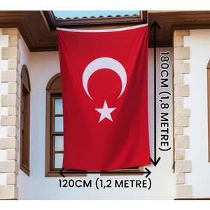 Akyıldız Store Türk Bayrağı 120X180 cm –  Rüzgara Dayanıklı, Çift Dikişli, Canlı Solmaz Renkli
