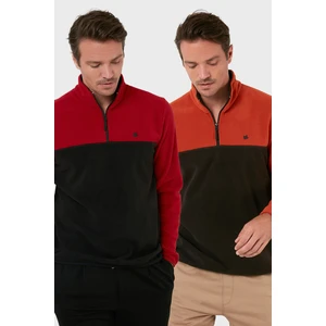 Regular Fit Anti-Pilling Tüylenme Yapmayan Dik Yaka Şardonlu 2'li Paket Polar Erkek Polar 5906016S2