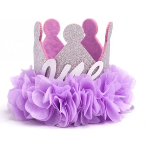 Lila  1 Yaş Kraliçe Doğum Günü Tacı