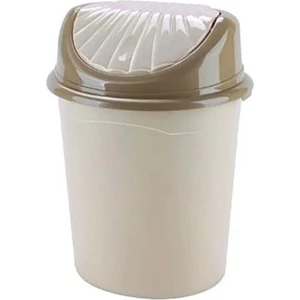 Istiridye Plastik Küçük Çöp Kovası Lavabo Kenarı Mutfak Kovası Çalışma Masası Kovası Bej 1,7 Litre