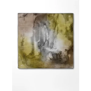 Sarı Desenli Twill Ipek Eşarp