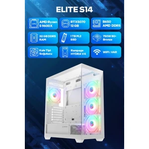 Game Garaj Elite S14 Amd Ryzen 5 9600X 32GB RAM 1TB SSD RTX5070 Freedos Oyuncu OEM Paket