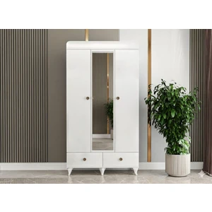 Pdlp 202 Beyaz 3 Kapaklı Aynalı Pera Dolap