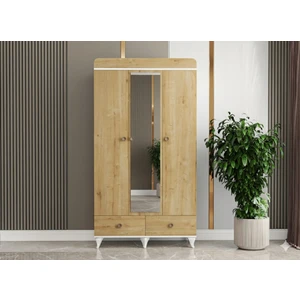 Pdlp 202 Meşe 3 Kapaklı Aynalı Pera Dolap