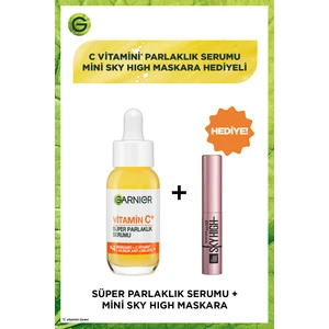  Vitamin C+ Süper Parlak Aydınlatıcı Serum (Niasinamid, Salisilik, Melasyl) + Maybelline Mini Sky High Mascara