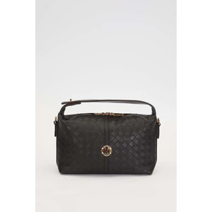 Siyah Örgü Dokulu El Çantası