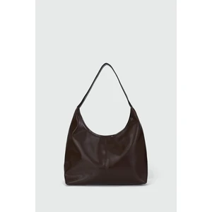 Gina Vintage Deri Omuz Çantası Kahve