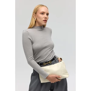 Serina Balıkçı Yaka Gri Ince Triko