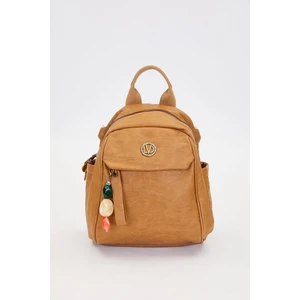 Kahve Taş Charm Detaylı Omuz Çantası