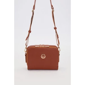 Taba Çift Fermuarlı Ayarlanabilir Omuz Çantası