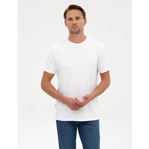 Pierre Cardin Erkek Beyaz Regular Fit Kalın Dokulu Bisiklet Yaka Basic Tişört 50318130-VR013