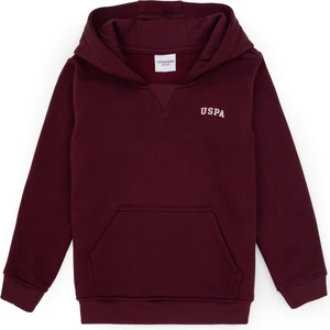 U.S. Polo Assn. Erkek Çocuk Bordo Basic Kapüşonlu Sweatshirt 50313808-VR177