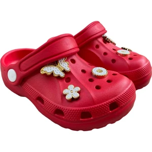 Kız Çocuk Eva Kelebek Figürlü Plaj Deniz Havuz Tatil Bahçe Günlük Kullanım Cross Sandalet-Terlik