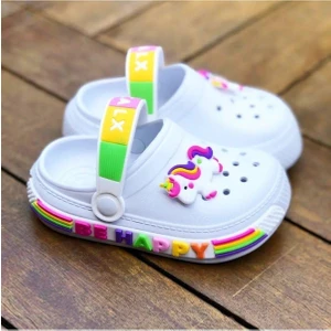 Kız Çocuk Beyaz Crox Terlik Unicornlu