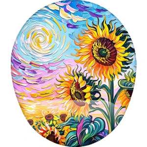 İyi Fikirler Van Gogh Temalı Ay Çiçekleri Bilek Destekli Kaymaz Buruşmaz Kırılmaz Mouse Pad