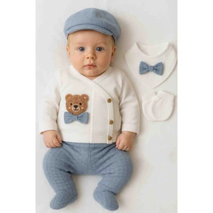 %100 Pamuk Yenidoğan Erkek Bebek 5 Parça Hastane Çıkış Seti