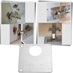 Tüm Dolap Kapakları Için 3 Adet Menteşe Onarım Plakaları Seti- Paslanmaz Çelik Tamir Plakası