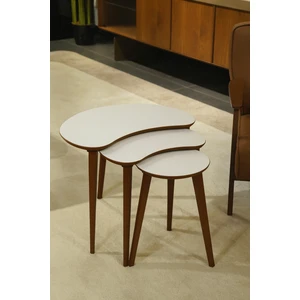 Berlin 3'lü Zigon Sehpa %100 Mdf Beyaz