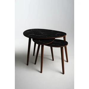 Paris 3'lü Zigon SEHPA%100 Mdf Siyah Mermer