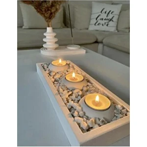 Tabaklı Mumluk Dekoratif Mumluk (Mumlarve taşlar Dahil Değildir)