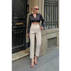 Kadın Yüksek Bel Pensli Zra Pantolon – Beyaz / Krem / Bej / Lacivert / Siyah | 36-46 Beden | Business & Ofis Kombin