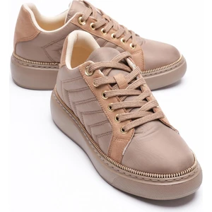 Kadın Spor Ayakkabı Paraşüt Gold Fermuar Detaylı Vizon Tayra