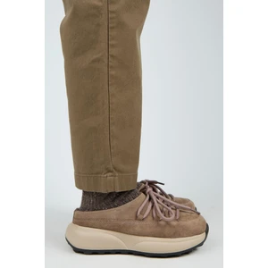 Koralia Kadın Hakiki Deri Sabo Vizon Terlik