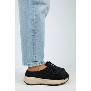 Koralia Kadın Hakiki Deri Sabo Siyah Terlik