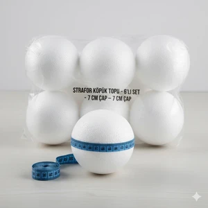 7 cm Köpük Strafor Top 6 Adet BR-924