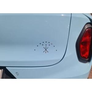 Gold Renk 2 Adet Ufak Boy Adige Çerkes Bayrağı Araba Oto Çerkez Sticker