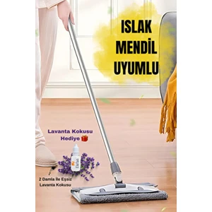 Mandallı Kıskaçlı Mikrofiber Istediğin Bezi Tak Yer Duvar Cam Silme Mop - Islak Mendil Uyumlu